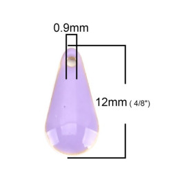 PS110237808 PAX 5 sequins résine style émaillés Biface Mini Goutte 12 par 5mm Lilas sur une base en métal doré
