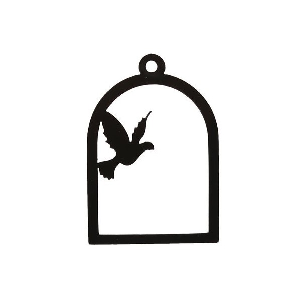 PS110104787 PAX 2 Moules en Acrylique pendentif Cage avec Oiseau utilisation RESINE