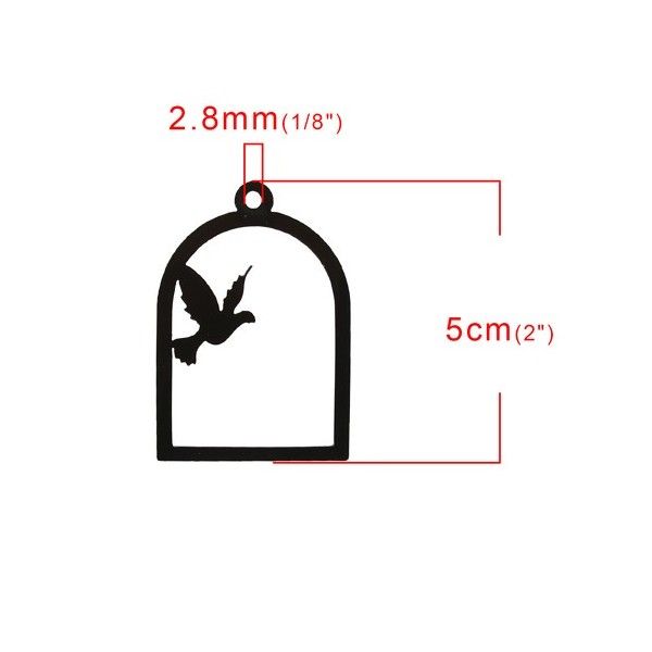 PS110104787 PAX 2 Moules en Acrylique pendentif Cage avec Oiseau utilisation RESINE