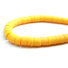 H1126 Lot 1 fil d'environ 380 Perles rondelles Heishi en pâte polymère 6 par 1mm couleur 12