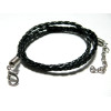 Apprêt bijoux 2 Colliers tressés cuir noir 2L4507