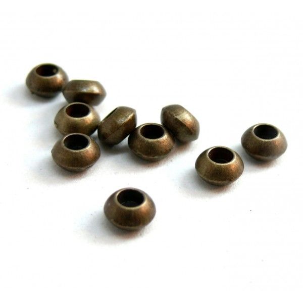 H11937 PAX 100 perles intercalaires Toupie 5.5mm metal couleur Bronze