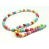 120615091010 1 fil d'environ 66 perles Turquoise Howlite mulitcolores pastel 6 mm