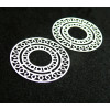 AE115421 Lot de 4 Estampes pendentif filigrane Mandala 30mm métal couleur Blanc