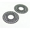 AE115421 Lot de 4 Estampes pendentif filigrane Mandala 30mm métal couleur Noir