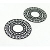 AE115421 Lot de 4 Estampes pendentif filigrane Mandala 30mm métal couleur Noir