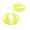 AE115683 PAX de 4 Estampes connecteur filigrane Medaillon Aile d'ange 25 mm Jaune