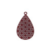 Estampes connecteur filigrane Goutte ajourée 23mm métal couleur Rouge vin Bordeaux