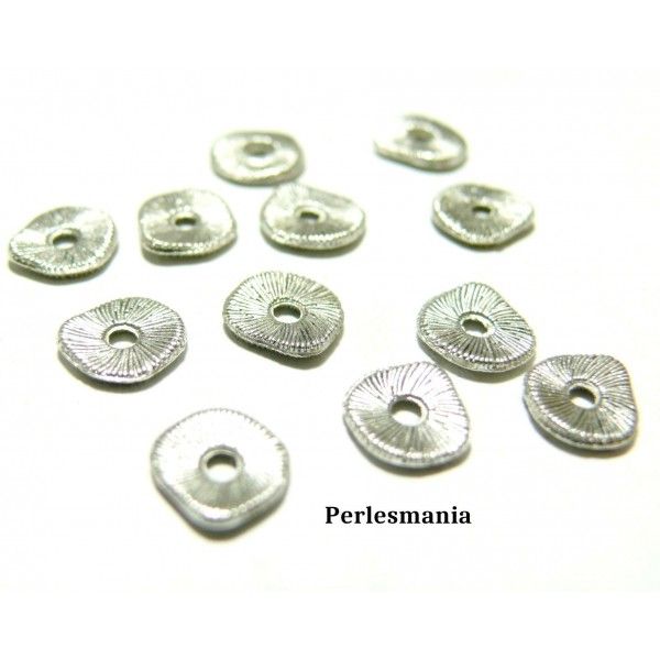 PAX 100 perles intercalaires Stries metal couleur Argent Antique 2Y4430