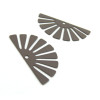Estampes pendentif filigrane demi Soleil Eventail Gris 18 par 35 mm