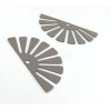 AE11588 Lot de 4 Estampes pendentif filigrane demi Soleil Eventail Gris 18 par 35 mm