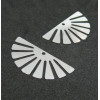 Estampes pendentif filigrane demi Soleil Eventail Argent Vif 18 par 35 mm