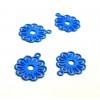 Estampes pendentif filigrane Petites Fleurs 10mm métal couleur Bleu