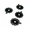 AE113414 Lot de 10 Estampes pendentif filigrane Petites Fleurs 10mm métal couleur Noir