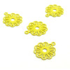 AE113414 Lot de 10 Estampes pendentif filigrane Petites Fleurs 10mm métal couleur Jaune