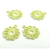 AE113414 Lot de 10 Estampes pendentif filigrane Petites Fleurs 10mm métal couleur Jaune Pale