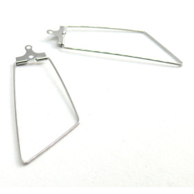 Pendentifs Connecteurs Trapèze 47x16mm – Acier Inoxydable Argent Platine