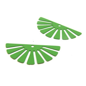 Estampes pendentif filigrane demi Soleil Eventail vert 18 par 35 mm