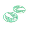 AE115683 PAX de 4 Estampes connecteur filigrane Medaillon Aile d'ange 25 mm Vert Pastel
