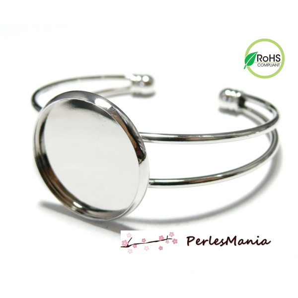 Support de bracelet 25mm couleur Argent Platine