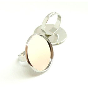 BN1125043PP PAX10 Supports de bague Ronde 25mm qualité métal couleur Argent Platine