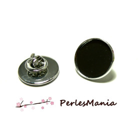 10 supports de broche PINS en 16mm ARGENT PLATINE