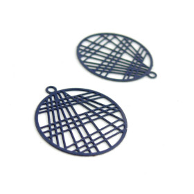 AE117406 Lot de 4 Estampes pendentif filigrane 22mm métal couleur Vert Pastel