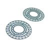Estampes Pendentif Filigrane Mandala 30mm Métal Bleu Pétrole
