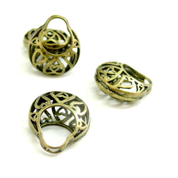 Lot de 10 pendentifs Panier ajouré métal couleur Bronze ref 36