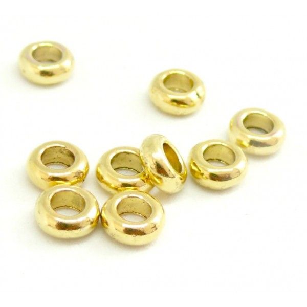 H11540Y PAX 50 perles intercalaires Rondelles 7mm metal couleur Dore