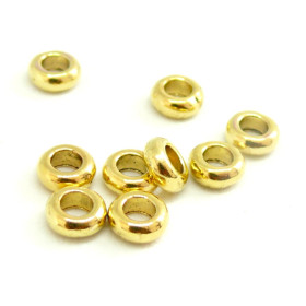 H11540Y PAX 50 perles intercalaires Rondelles 7mm metal couleur Dore