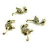 10 pendentifs breloque flamant rose 3D métal couleur bronze ref 49