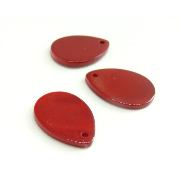 Pendentifs Nacres Goutte 18mm Rouge