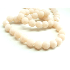 1 fil d'environ 72 perles Ronde Verre Facettée ROSE  Pale 8mm Coloris 02D