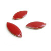 sequins médaillons émaillés Biface Navettes 23mm ROUGE sur une base Doré