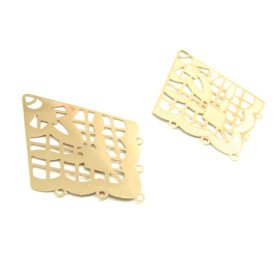 Estampes Chandeliers Multiconnecteurs filigrane Losange 41mm cuivre coloris Doré