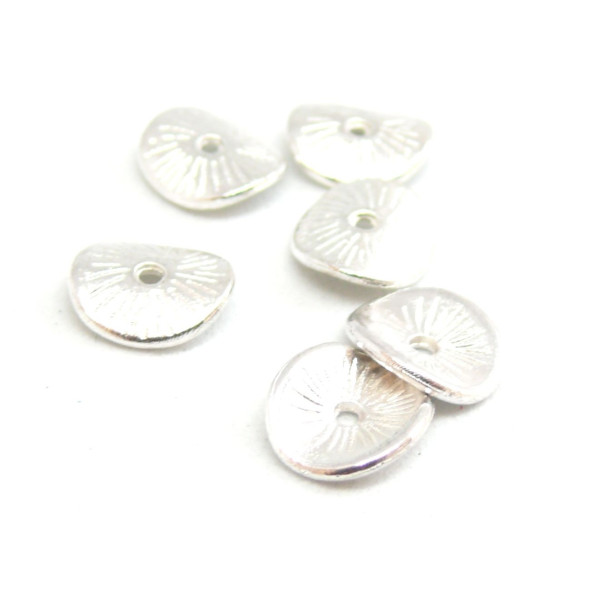 H11067Y PAX 40 Coupelles Caps Embouts stries Métal couleur Argent Vif
