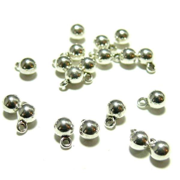 Pendentifs Boule forme style Grelots 6 mm en Acier Inoxydable