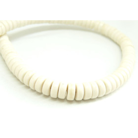Perles Rondelles Howlite 8 x 4 mm Crème coloris 11