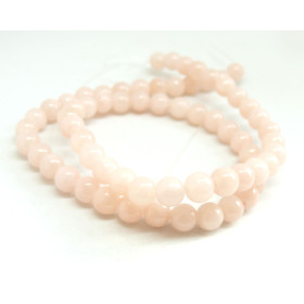 Perles rondes JADE MASHAN ROSE Laiteux 6mm