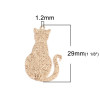 pendentifs, breloque 29mm Chat Travaillé Cuivre couleur Doré