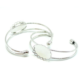  PAX 1 support bracelet Vague HORIZONTALE 18 par 25 mm Laiton couleur Argent Platine