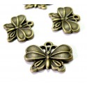 Lot de 20 pendentifs bronze papillon Arty métal couleur Bronze