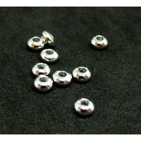 200403162139 PAX 20 perles intercalaires Rondelles 4 mm Laiton couleur Argent Vif
