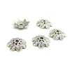 coupelles coquille calottes Mutlifeuilles 15 mm  métal couleur Argent Antique