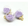 PAX 10 Pendentifs GLOBES BULLES EN VERRE s illumine la nuit Lilas 16mm socle Doré 200102114212 