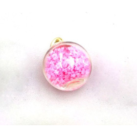 PAX 10 Pendentifs GLOBES BULLES EN VERRE s illumine la nuit Rose 16mm socle Doré 200102114212