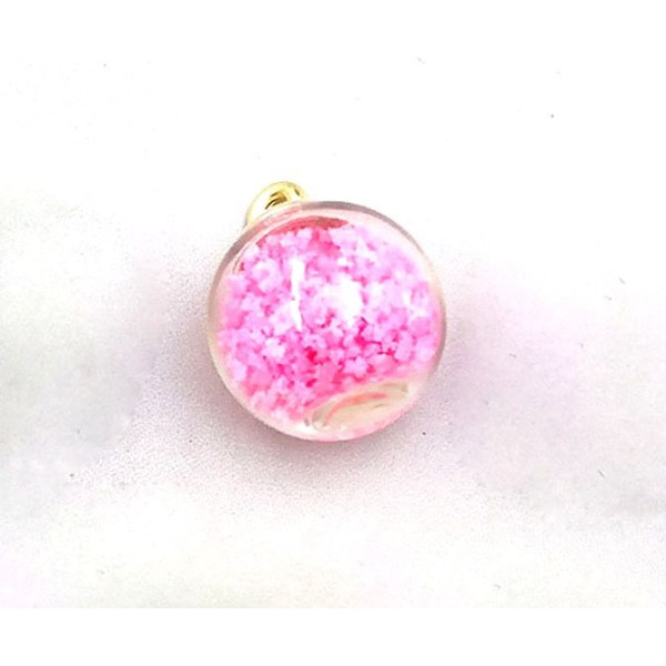 PAX 10 Pendentifs GLOBES BULLES EN VERRE s illumine la nuit Rose 16mm socle Doré 200102114212