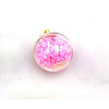 PAX 10 Pendentifs GLOBES BULLES EN VERRE s illumine la nuit Rose 16mm socle Doré 200102114212