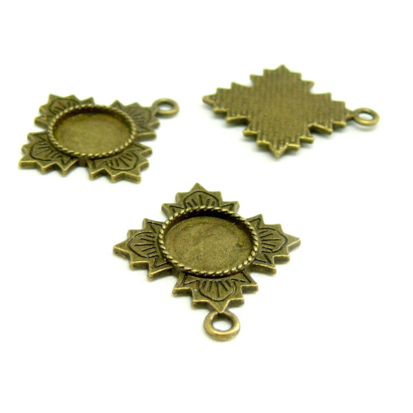 Ref 31 PAX 10 supports pendentifs ARTY 12 mm metal couleur Bronze